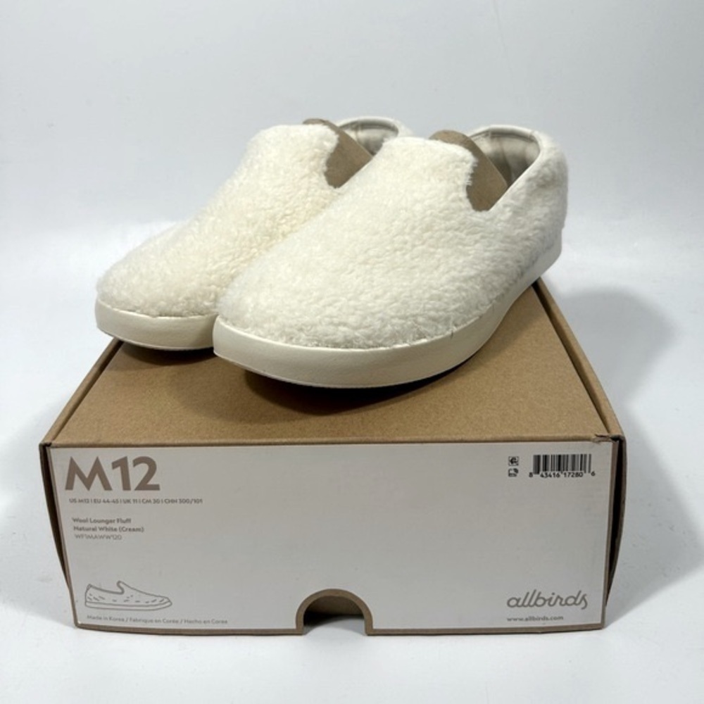 Allbirds Men’s Wool Lounger Fluff Natural White (Cream) Size 12